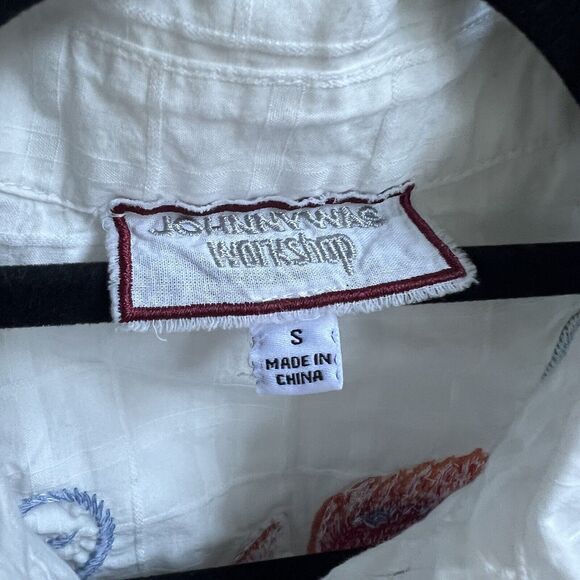 Johnny Was NWT Joele Embroidered Button Up Shirt Textured White Sz S Long Slv - Picture 4 of 8